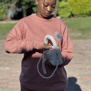 White bead bag